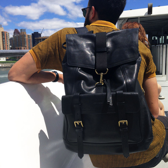 COACH BLEECKER BACKPACK IN LEATHER #70786 NWT BLK - Picture 5 of 8